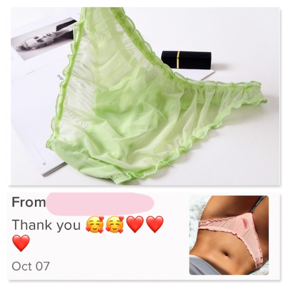 Green Ruched Fruit Applique Mesh Sheer Panties - Picture 11 of 17